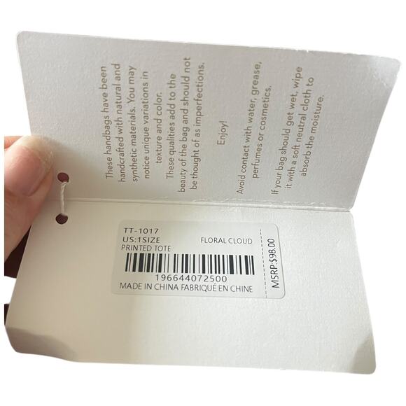 Trina Turk Summer Clutch Floral Cloud Print flap close pebbled vegan leather NWT - Picture 6 of 7